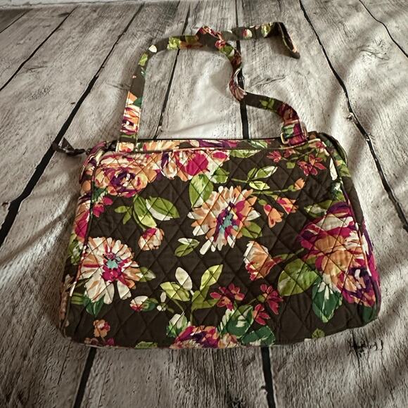 Vera Bradley Brown Floral Cloth Shoulder Bag, Pre-owned - Picture 3 of 4